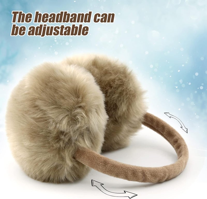 FSTEOE Winter Ear Muffs Women Warm Earmuff Girls Ear Warmers Soft Plush Outdoor Adjustable Ear Cover - Image 2
